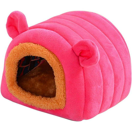 Denuotop - Multi-Function Velvet Guinea Pig Winter Bed, Bedding, for Rats, Chinchilla, Guinea Pig, Hedgehog, Ferret, Squirrel (Rose Red)