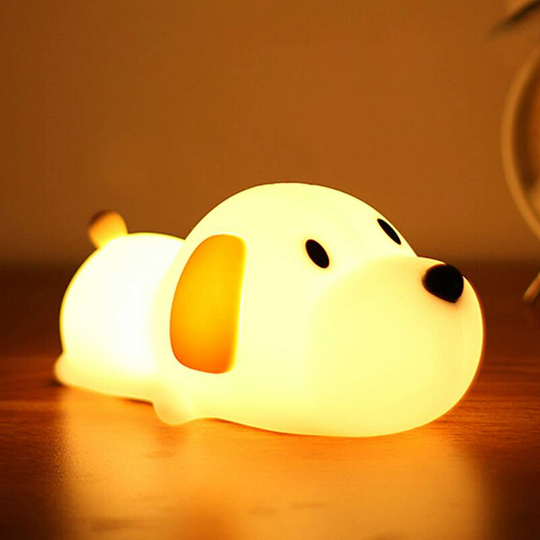 Kids Night Light, USB Rechargeable Baby Night Light with Touch Control LED Cute Puppy Shaped Lamp for Office, Bedroom, Living Room, Gift (Warm White)