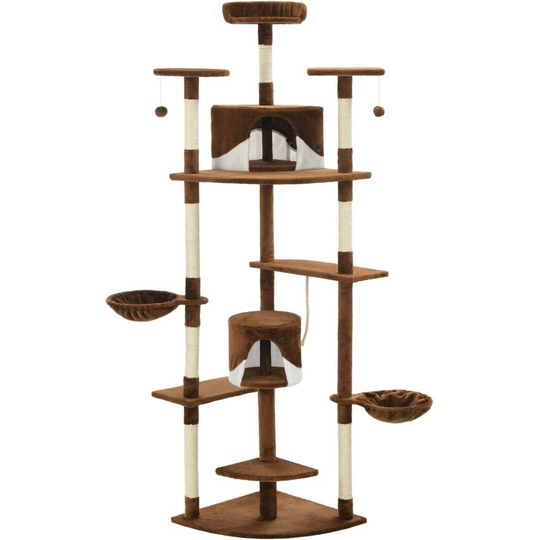 Cat Tree with Sisal Scratching Posts 203 cm Brown and White Vidaxl Multicolour