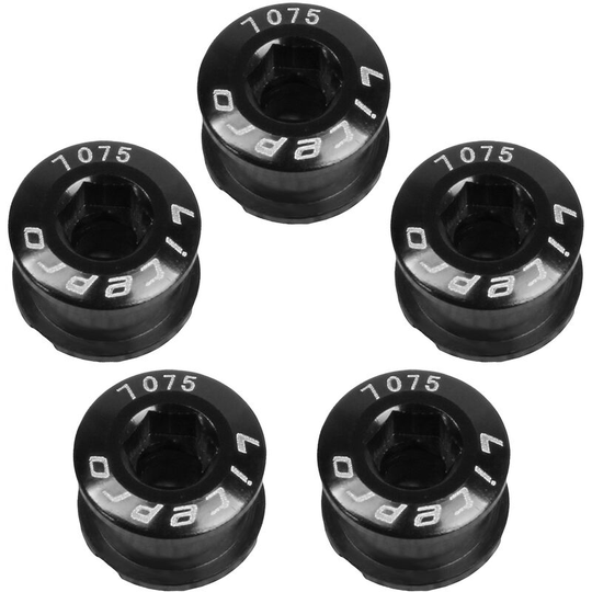 5 pcs Single Bike Chainring Bolts Aluminum Alloy Bicycle Chainwheel Nuts Screws Bicycle Accessories For Road Bike Mountain Bike,model:Black