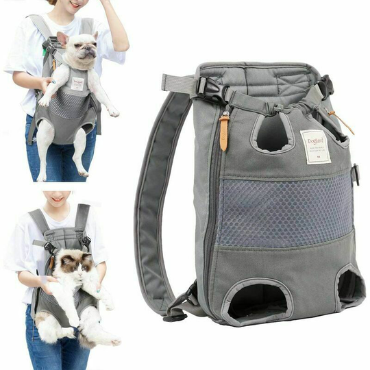 Monly - Dog Backpacks Medium Dogs Dog Carrier Bag Dog Carrier Bag Adjustable Backpack For Hiking, Traveling, Camping, Support Up To 12 Kg Gray