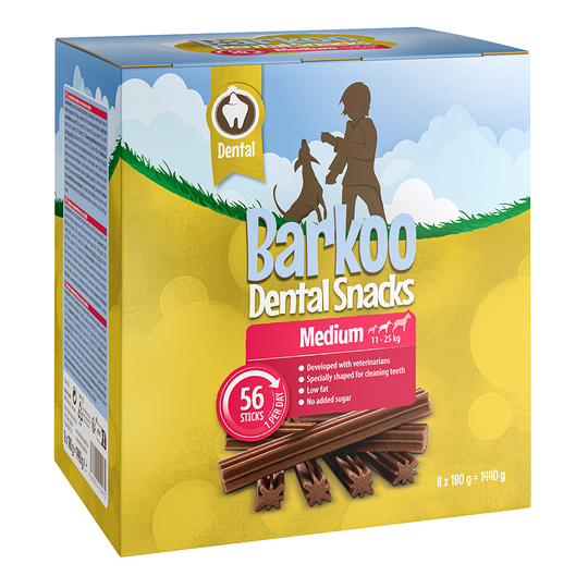 112 Barkoo Dental Dog Snacks - 30% Off!* - Medium Dogs (112 Chews - 16 x 180g)