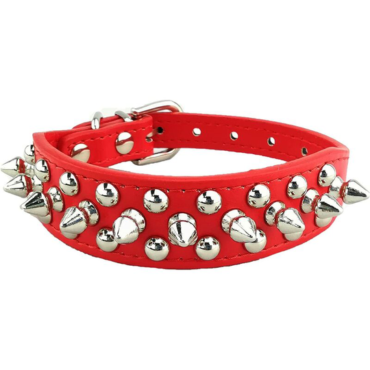 Classic Collars Stylish Punk Dog Collar Studded Dog Collar Dog Collar for Dogs(Red-S)