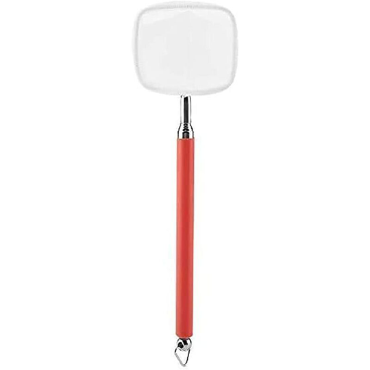 Monly - Small Telescopic Fish Tank Net with Extendable Handle 18-53cm Long for Betta Fish Tank (Square, Red)