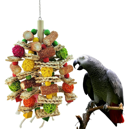 Ilovemilan - Parrot Toys, Natural Corn cob Chewing Bird Toys, Suitable for Small and Medium-Sized Macaws, African Gray Parrots and a Variety of
