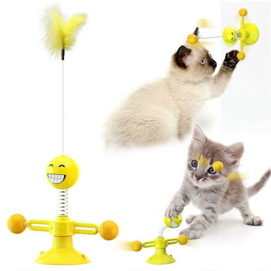 Cat tease interactive toy funny plastic pet toy pet toy turntable plastic funny kitten plastic puppy