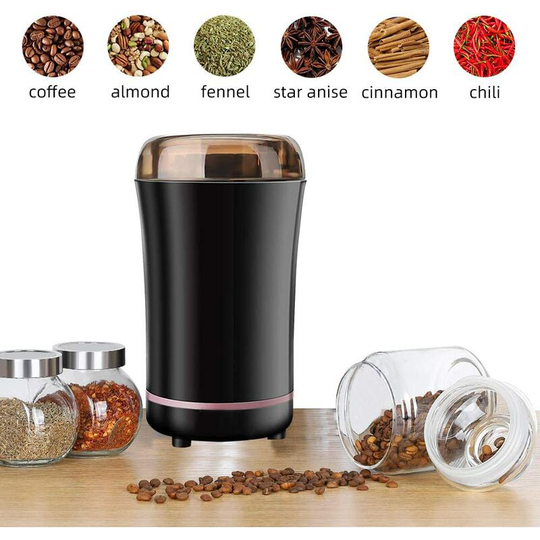 Coffee Grinder Max 400w Electric Coffee Grinder Coffee Beans Nuts Spices Grain Grinder With Stainless Steel Knife 100g Capacity Black