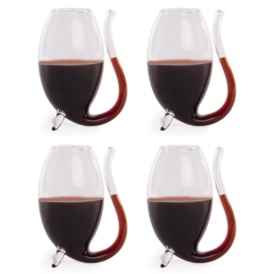 Port Sippers in Gift Box 90ml Set of 4 Upside Down Wine Glasses for Liqueur M&W