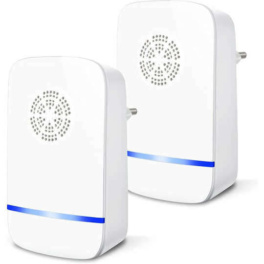 2 Pack Ultrasonic Pest, Mosquito, Ant, Cockroach, Flies, Spider, Rat and Mice Repeller for Indoor