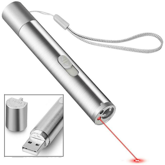 3 in 1 Cat Laser Pointer Flashlight Toy UV Light USB Charging Torch