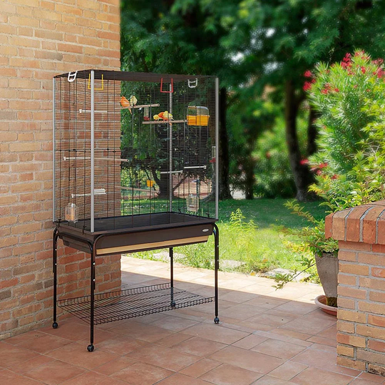 173.5Cm Plastic Flat Top Floor Canary with Wheels with Stand With Perch With Tray