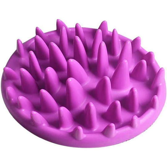 Pet Bowl Anti-engulfing Pet Slower Food Feeding Dishes Water Feeder for Dogs and Cats Purple, Pet Supplies