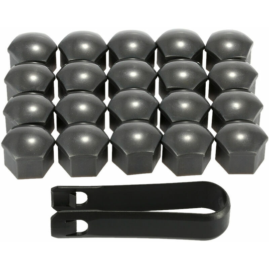 For Volkswagen Audi, 20pcs tire screw dust cap + 1 tool inner diameter 17mm * height 15mm gray
