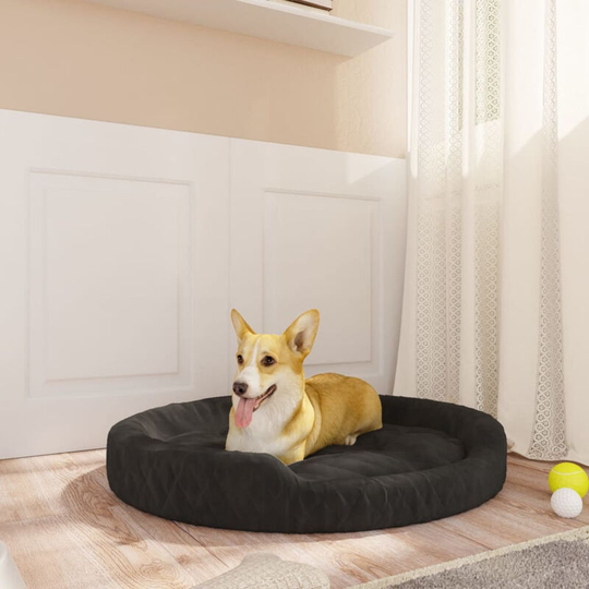 Dog Bed Black 70x55x23 cm Plush