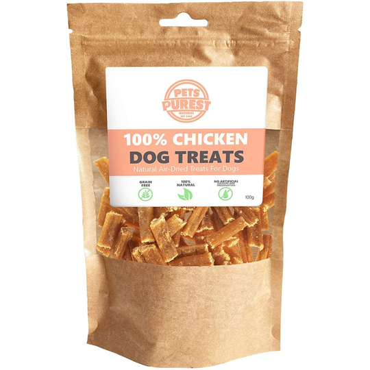 Pets Purest 100% Natural Dog Treats Chicken Air Dried Nibbles - 100 g
