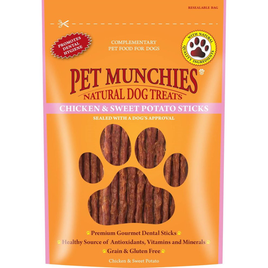 Pet Munchies Chicken & Sweet Potato Dental Sticks 90g