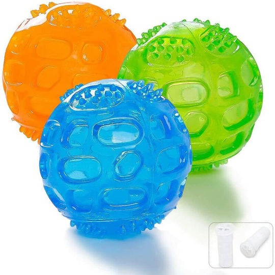 Set of 3 rubber squeaky balls for small and large dogs