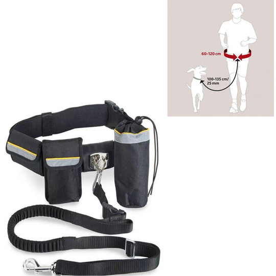 Dog leash lap belt with leash 1.3m