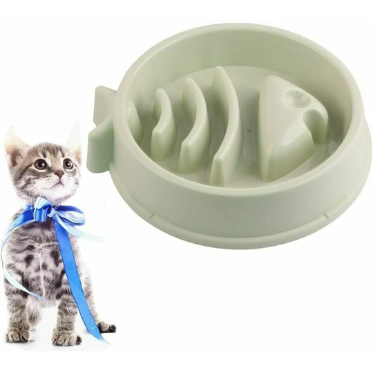 Slow Feeding Bowl for Dogs, Anti Glutton Bowl for Small and Medium Sized Dog Cat - Fishbone Shape - Non-Slip