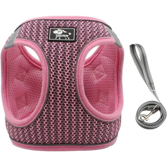 Denuotop - Adjustable Strap Vest Padded Reflective Soft Breathable Comfortable Leash for Small Dog Puppies MZ083 (m, 118 Pink)