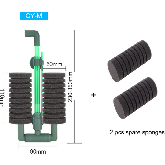 Benobby Kids - Aquarium Filtration Equipment Filter Cotton Aquarium Cleaning and Water Purification Silent Pneumatic Filtration (GY-M+2 Pieces of