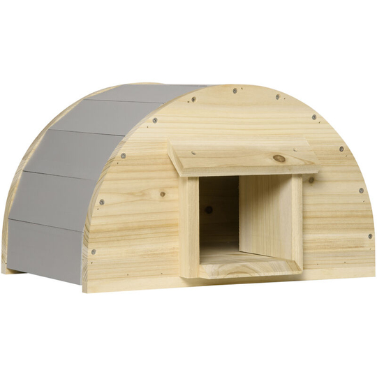 Pawhut - Wooden Hedgehog House Hibernation Home, for Gardens, 40 x 30.2 x 23.5 cm - Natural wood finish