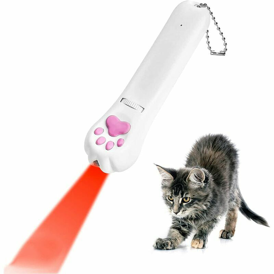 Interactive Cat Toys, Adjustable and Rechargeable Cats Chasing Toys, Cat Capturing Toys with 6 Patterns Cat Hunting Toys (1PCS, Red)