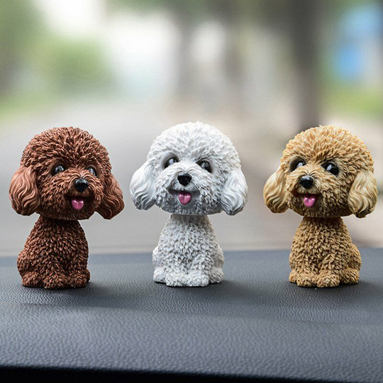 Perle Rare - Auto Lovable Dog Figurine Shakes His Head Wobble Head Nodding Toy Dashboard Decoration Head Car Interior Decoration 3pcs