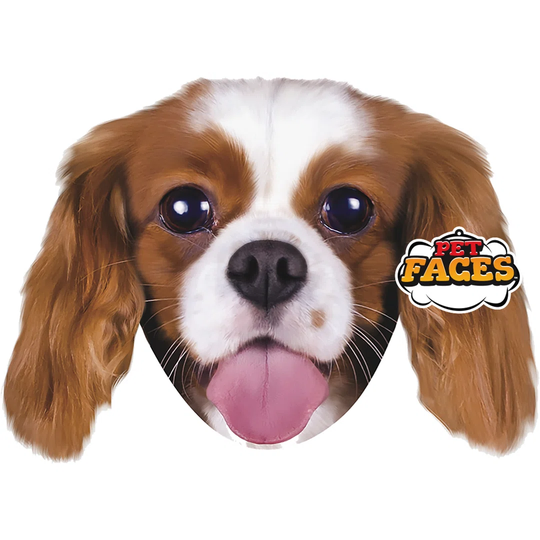 King Charles Pet Faces Pillow in Brown/White