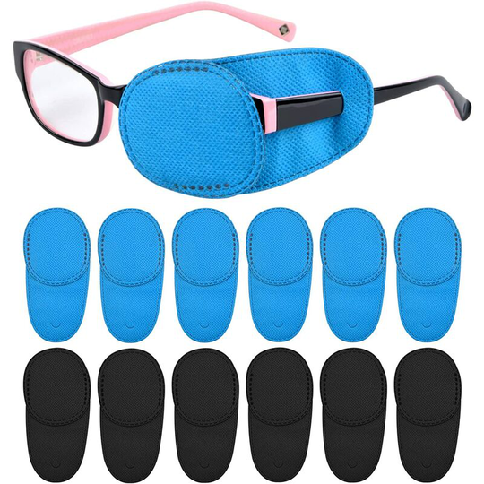 Sun Flowergb - 12Pcs Eye Patches for Children Adults Reusable Glasses Eye Patch Medical Eye Patch for Amblyopia Glasses Covers Eye Patches for