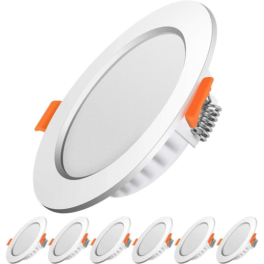 Led Recessed Spotlight, Extra Flat, 5W Equivalent to 50W Incandescent, Round Ultra Slim Warm White 2700k, 230V Recessed Ceiling Light, for Bathroom,
