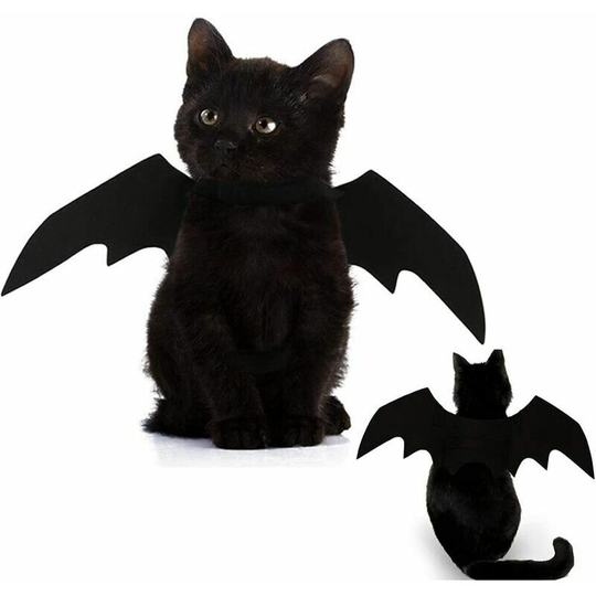 Monly - Halloween Pet Dog Costume Vampire Wings Fancy Dress Outfit Bat Wings Cats Dogs With Neck 38-50cm Bust 56-66cm