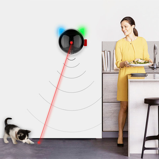 Automatic Cat Toy usb Rechargeable Red Dot led Pointer Rotating Moving Electronic Pen led Light Interactive Cat Chase Toys