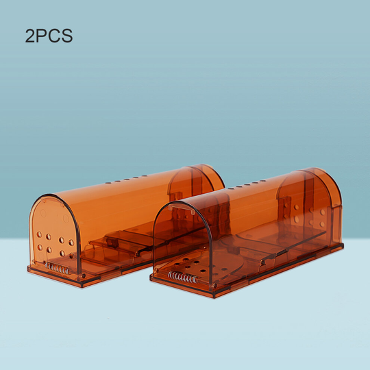 (Brown)2X Humane Mouse Trap Rat Trap No Kill Catch Cage Pet Child Safe Reusable
