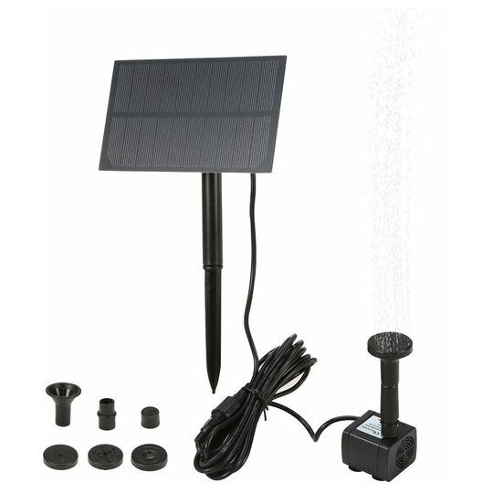 Bearsu - Aquarium Pump Solar Bird Bath Fountain with Panel diy Bird Bath Submersible Water Pump Plug-in Wall Mounted Water Pump for Fish Tank Garden