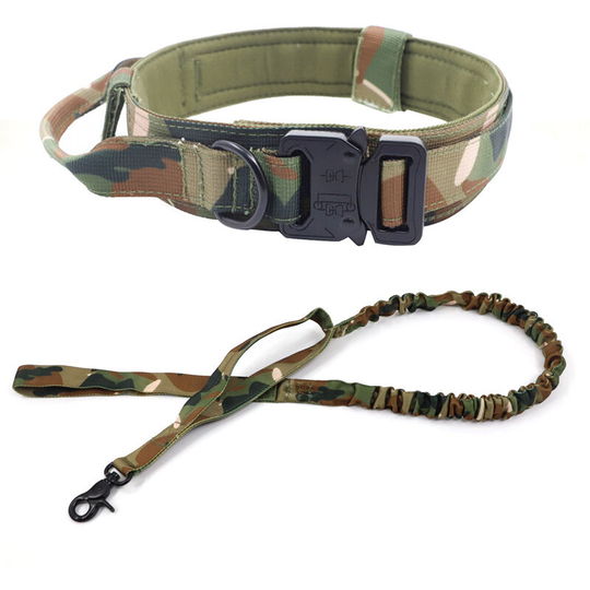 Tactical Dog Collar Outdoor Pet Dog Collar Traction Rope for Large and Medium Dogs Military Dog Training Tactical Dog Collar Camouflage (xl)