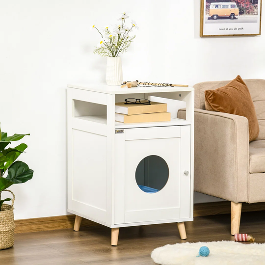 Cat Enclosure Washroom End Table W/ Magnetic Door Multiple Storage Standard Little Box