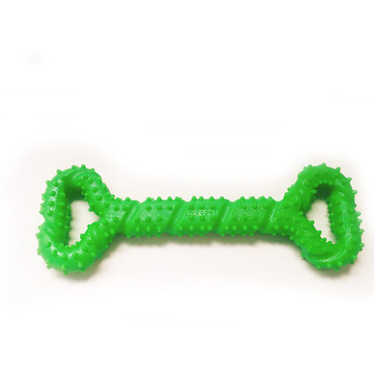 Perle Rare - Heavy Duty Rubber Dog Chew Toy 31cm Bone Shaped Puppy Chew Toy with Convex Design Sturdy Interactive Toy for Aggressive Chewers Small