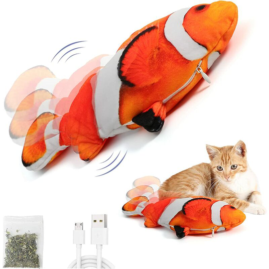 Modou - Cat Toy, Electronic Cat Toys, Moving Cat Fish with Catnip, Interactive Kitten Toy, usb Rechargeable Cat Toy, Fish Chew Toy for Cats,