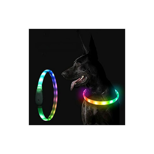 Led Dog Safety Collar usb Rechargeable Single Collar Multiple Colors Adjustable Length Small Dogs