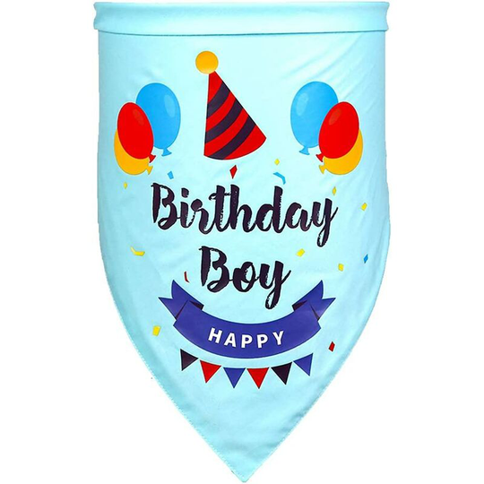 Dog Cat Birthday Bandanas, Collar Triangular Cotton Bibs Adjustable Scarf Washable Reversible Pet Costume Accessories SOEKAVIA