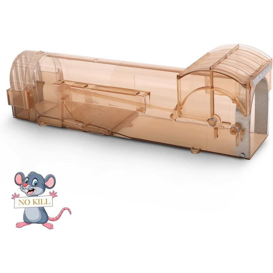 Sun Flowergb - Transparent and User-Friendly Mouse Trap, No Need to Kill Rat Traps, Reusable Smart Mouse Catch for Indoor and Outdoor Use (Brown)