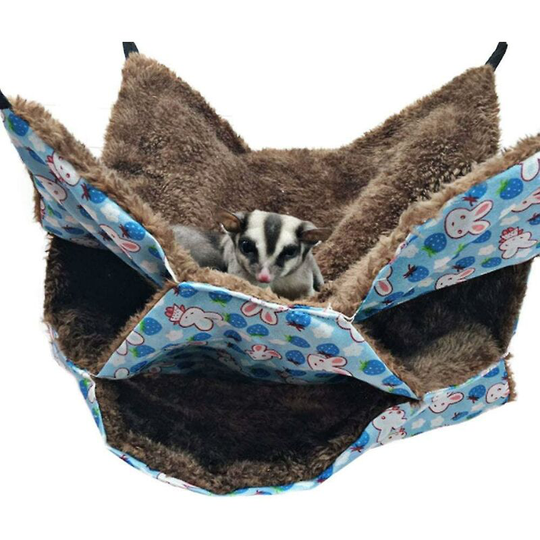Small Pet Hammock - Rat Hammock Guinea Pig Cozy Tunnel Cave for Small Animals Bed-blue