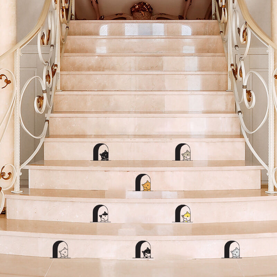 Sun Flowergb - Set of 2 Cartoon Mouse Stair Decals diy Stair Wall Stickers Waterproof Tile Decal Home Decoration Staircase Decal Wall Decor Creative