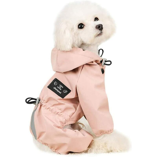 Dog Hooded Poncho,betterlife Waterproof Dog Coat, Pet Winter Clothes with Hat, Light Reflective Dog Jacket-pink(XL)