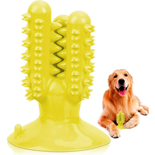 Devenirriche - Dog Chew Toys, Dog Suction Cup Toy, Multifunctional Food Dispenser, Teeth Cleaning with Dog Dental Care Function, Rubber Teeth