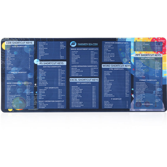 Asupermall - Ultra-large Size Gaming Office Mouse Pad Anti-slip Wear-resistant Computer Office Shortcuts Desk Pad Smooth Movement 900*400*2mm