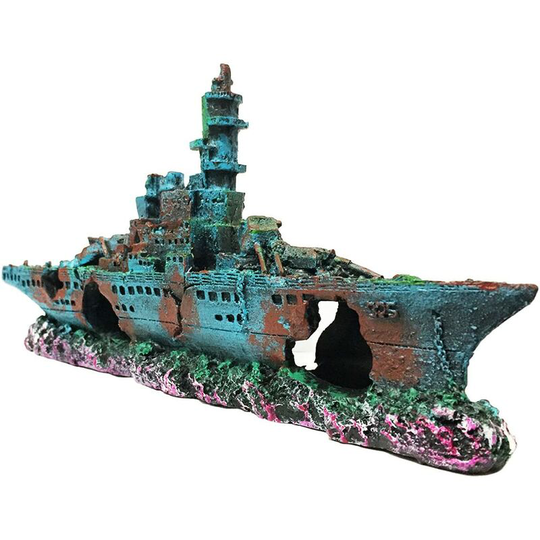 Gift - Aquarium Shipwreck Decorations Fish Tank Ornaments Resin Material Sunken Ship Decorations Eco-Friendly for Freshwater Saltwater Aquarium Betta