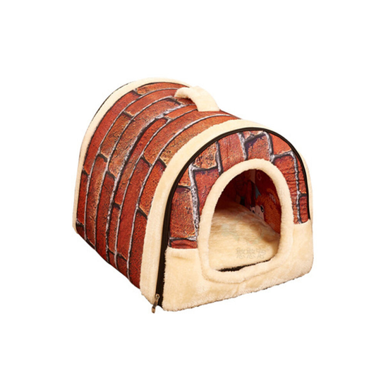 Pet Dog Cat Bed House Warm Soft Mat Bedding Igloo Basket Kennel Washable