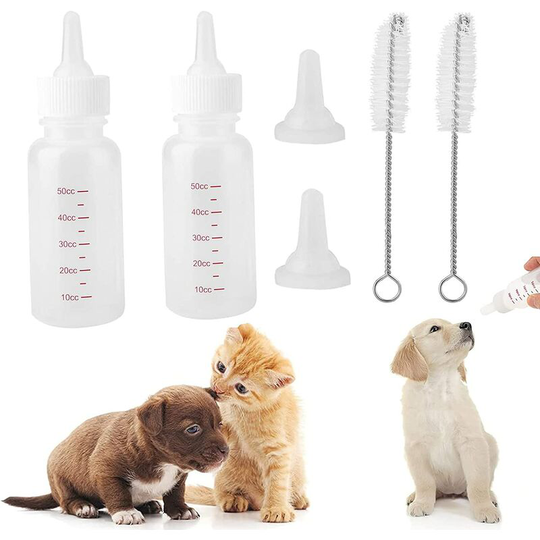 Pcs Puppy Milk Bottle Puppy Feeding Bottle Set Kitten Nursing Bottles for Small Mammals Newborn Kittens Puppies Rabbits